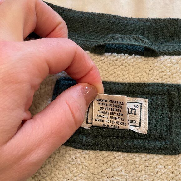 LL Bean Men's 2XLT Fleece Henley Katahdin Iron Works Green - Picture 5 of 9